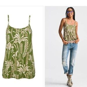 Cabi 6353 Balcony Cami XXS Palm Print Green/Cream